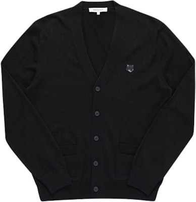 Maison Kitsune SS24 Kardigan Rajut Hitam Single-Breasted dengan Logo. MM00509KT1036-P199 Buy Maison Kitsune SS24 Kardigan Rajut Hitam Single-Breasted dengan Logo. MM00509KT1036-P199