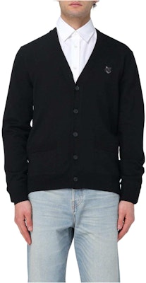 Maison Kitsune SS24 Kardigan Rajut Hitam Single-Breasted dengan Logo. MM00509KT1036-P199 Order Maison Kitsune SS24 Kardigan Rajut Hitam Single-Breasted dengan Logo. MM00509KT1036-P199