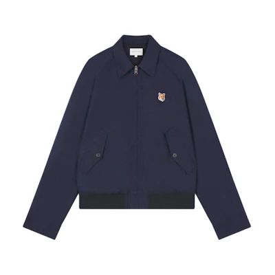 Maison Kitsune SS24 Blue Classic Zip-Up Polo Collar Jacket. MM02105WQ0067-P476