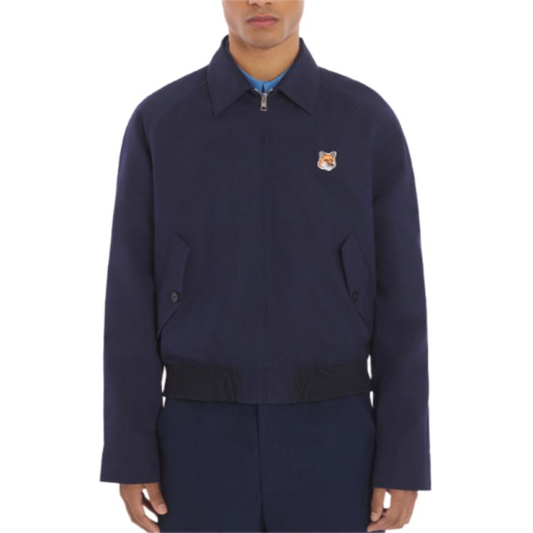 Purchase Maison Kitsune SS24 經典藍色拉鍊翻領外套。 MM02105WQ0067-P476