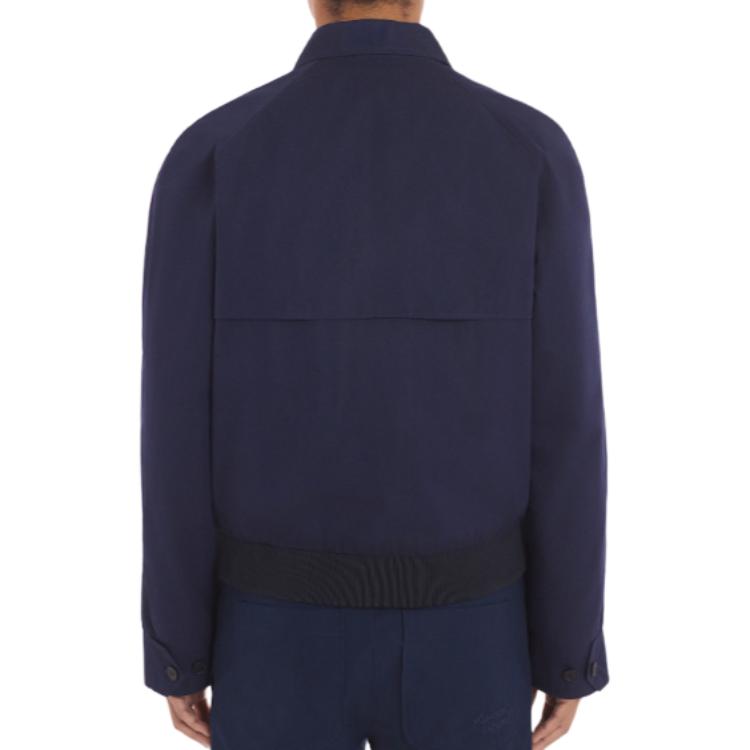 Details for Maison Kitsune SS24 經典藍色拉鍊翻領外套。 MM02105WQ0067-P476