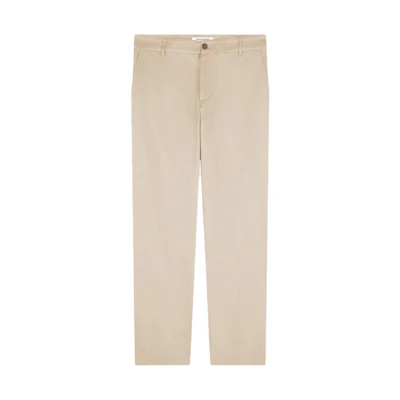 Maison Kitsune SS24 Casual Mid-Rise Straight Cotton Pants Light Beige MM01120WW0078-P218