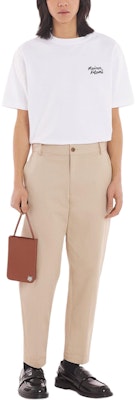 Maison Kitsune SS24 Seluar Straight Cotton Mid-Rise Kasual Beige Terang MM01120WW0078-P218 Shop Maison Kitsune SS24 Seluar Straight Cotton Mid-Rise Kasual Beige Terang MM01120WW0078-P218