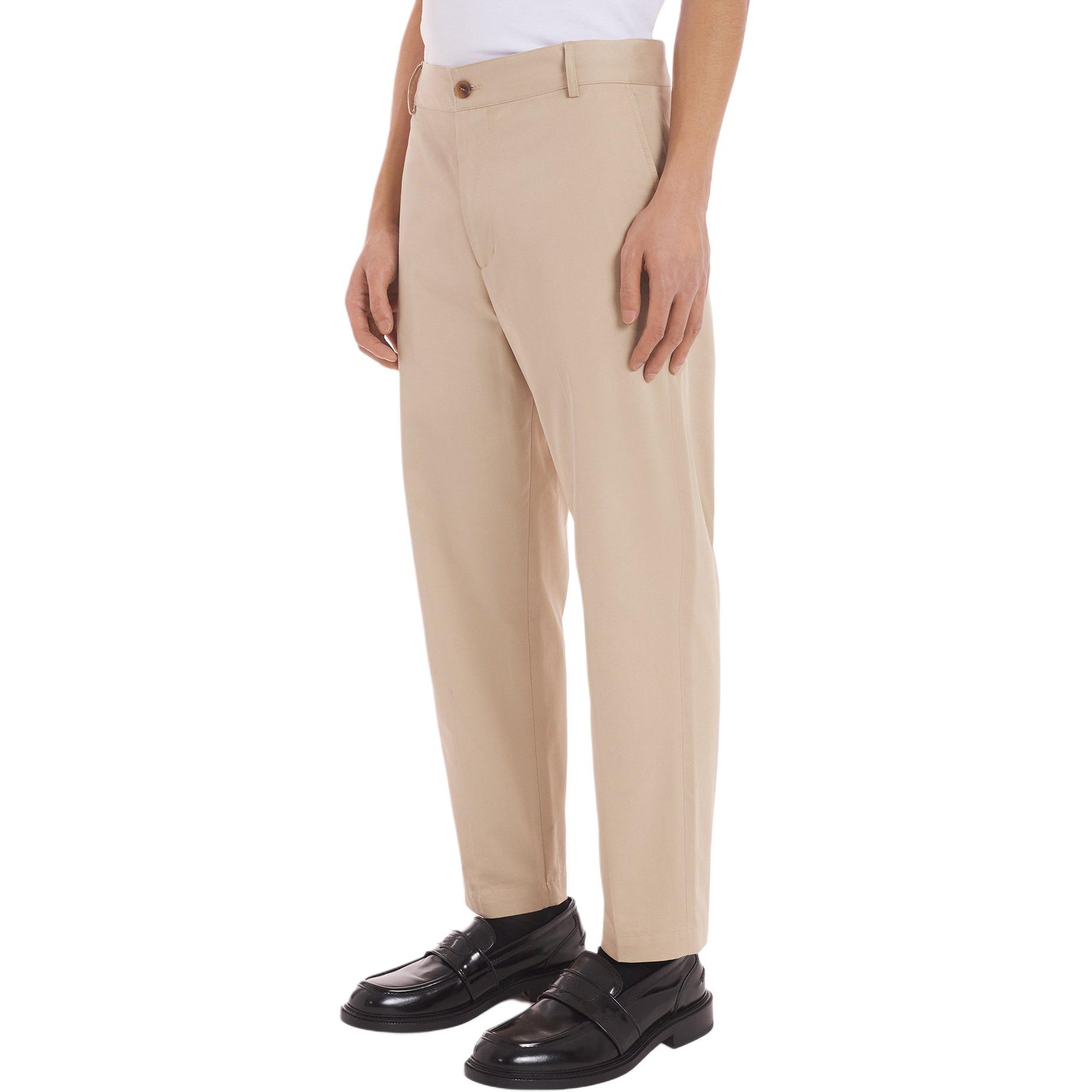 Details for Maison Kitsune SS24 Seluar Straight Cotton Mid-Rise Kasual Beige Terang MM01120WW0078-P218