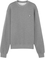 Maison Kitsune SS24 Gray Crewneck Pullover Sweatshirt with Ribbed Trim MM00316KM0307-H131 Maison Kitsune SS24 Gray Crewneck Pullover Sweatshirt with Ribbed Trim MM00316KM0307-H131