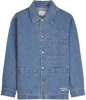 Maison Kitsune SS24 Indigo Solid Denim Workwear Jacket MM00415WW5023-P413 Maison Kitsune SS24 Indigo Solid Denim Workwear Jacket MM00415WW5023-P413