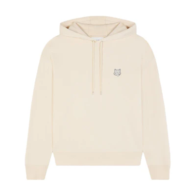 Maison Kitsune SS24 Loose Fit Patch Hoodie Paper White LM00705KM0001-P205