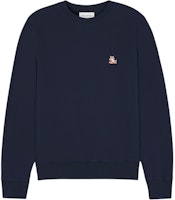Maison Kitsune SS24 Navy Blue Crewneck Long Sleeve Pullover Sweatshirt LM00303KM0001-P476 Maison Kitsune SS24 Navy Blue Crewneck Long Sleeve Pullover Sweatshirt LM00303KM0001-P476