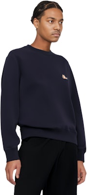 メゾンキツネ SS24 ネイビーブルークルーネック長袖プルオーバースウェット LM00303KM0001-P476 Purchase メゾンキツネ SS24 ネイビーブルークルーネック長袖プルオーバースウェット LM00303KM0001-P476