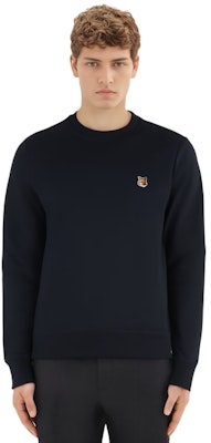 メゾンキツネ SS24 ネイビーブルークルーネックスウェット ロゴ入り. LM00301KM0001-P476 Shop メゾンキツネ SS24 ネイビーブルークルーネックスウェット ロゴ入り. LM00301KM0001-P476