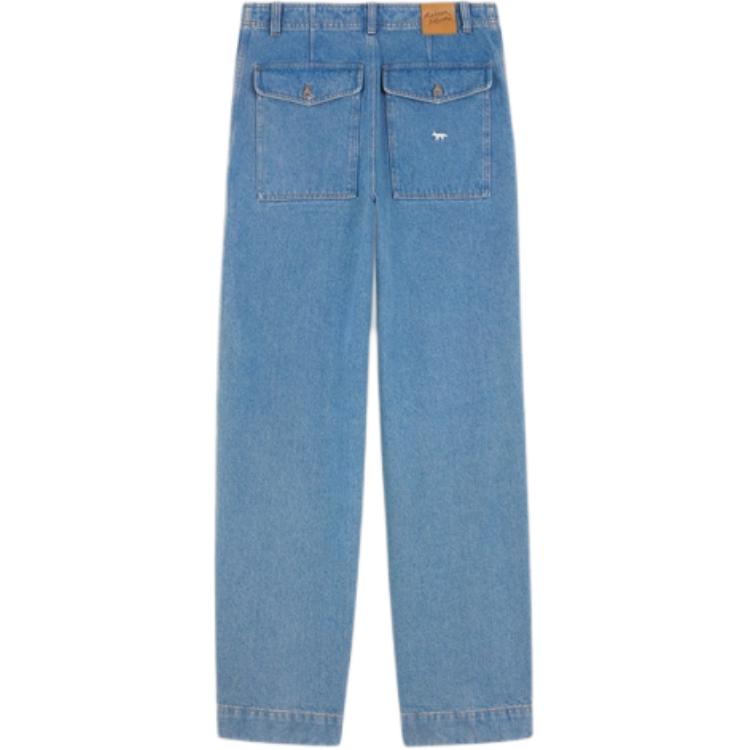 Lookbook メゾンキツネ SS24 リラックスストレートコットンジーンズ ブルー MM01113WW5023-P413