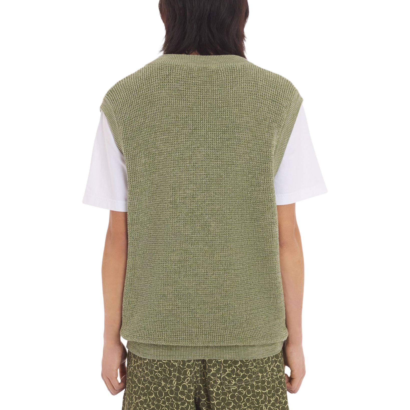 Details for Maison Kitsune SS24 Baju Tanpa Lengan Hijau dengan Leher V & Sulaman Huruf MM00808KT1108-H358