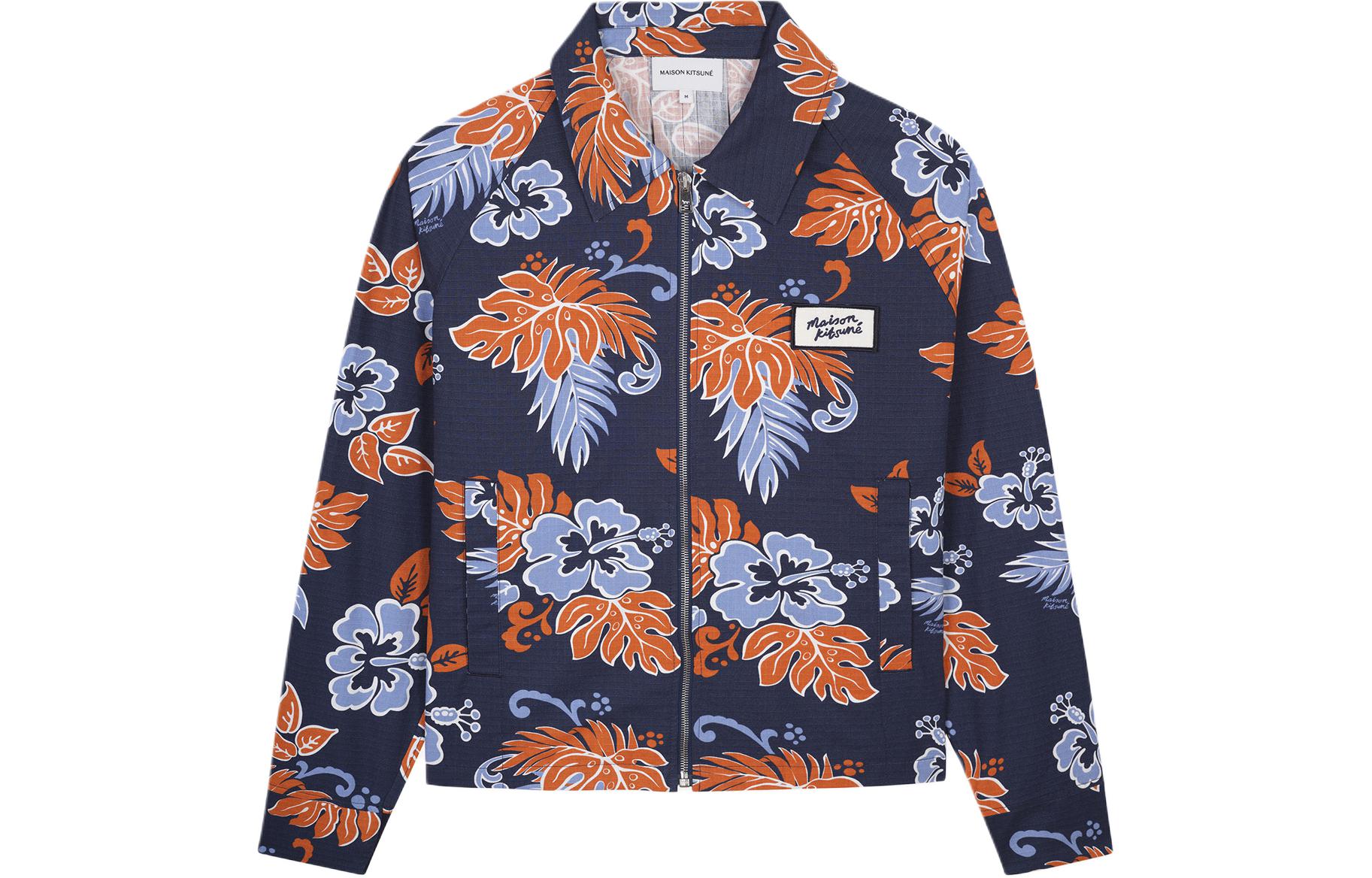 Maison Kitsune SS24 Animal Print Crewneck Sweatshirt Unisex Blue JM00316KM0001P468