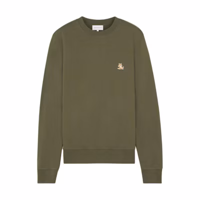 Maison Kitsune SS24 Beige Fox Minimalist Crewneck Sweatshirt Unisex SPCKNPMU00301-P709