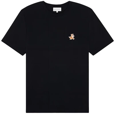 Maison Kitsune SS24 Black Fox Patch Ribbed Knit Straight Fit Tee Men MM00125KJ0008-P199 Buy Maison Kitsune SS24 Black Fox Patch Ribbed Knit Straight Fit Tee Men MM00125KJ0008-P199