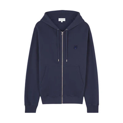 Maison Kitsune SS24 Blue Patchwork Slim Fit Hoodie MM00708KM0001-P451