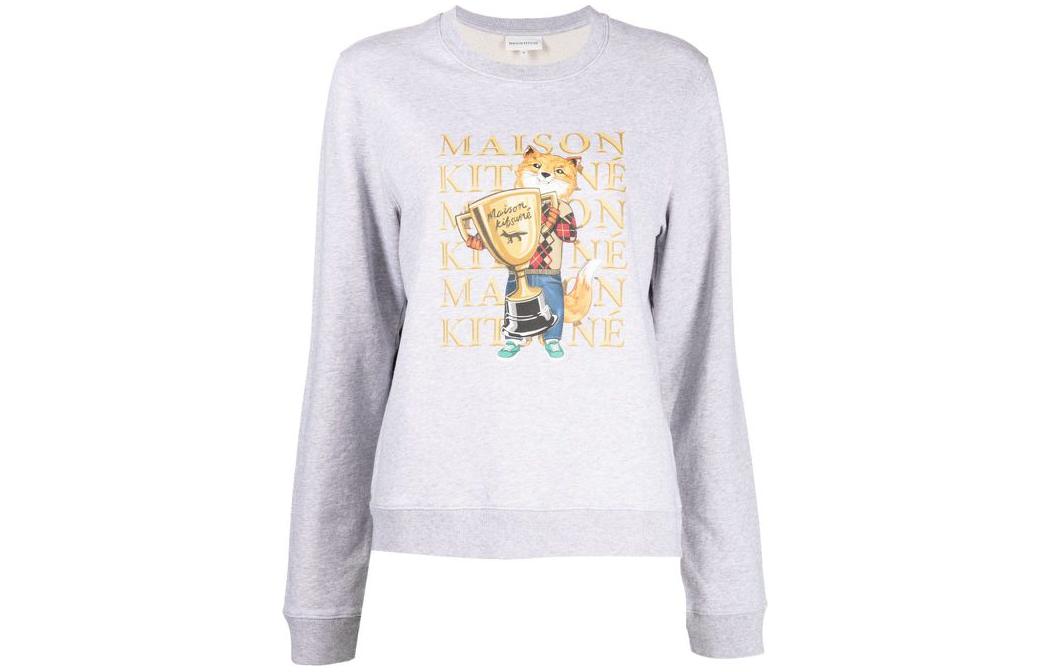 Maison Kitsune SS24 Cartoon Racing Fox Mustard Yellow Crewneck Sweatshirt MM00306KM0307-P891