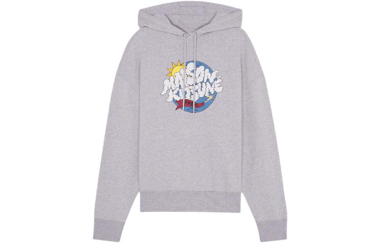 Maison Kitsune SS24 Chalk Yellow Embroidered Logo Crewneck Sweatshirt MM00315KM0307-P712