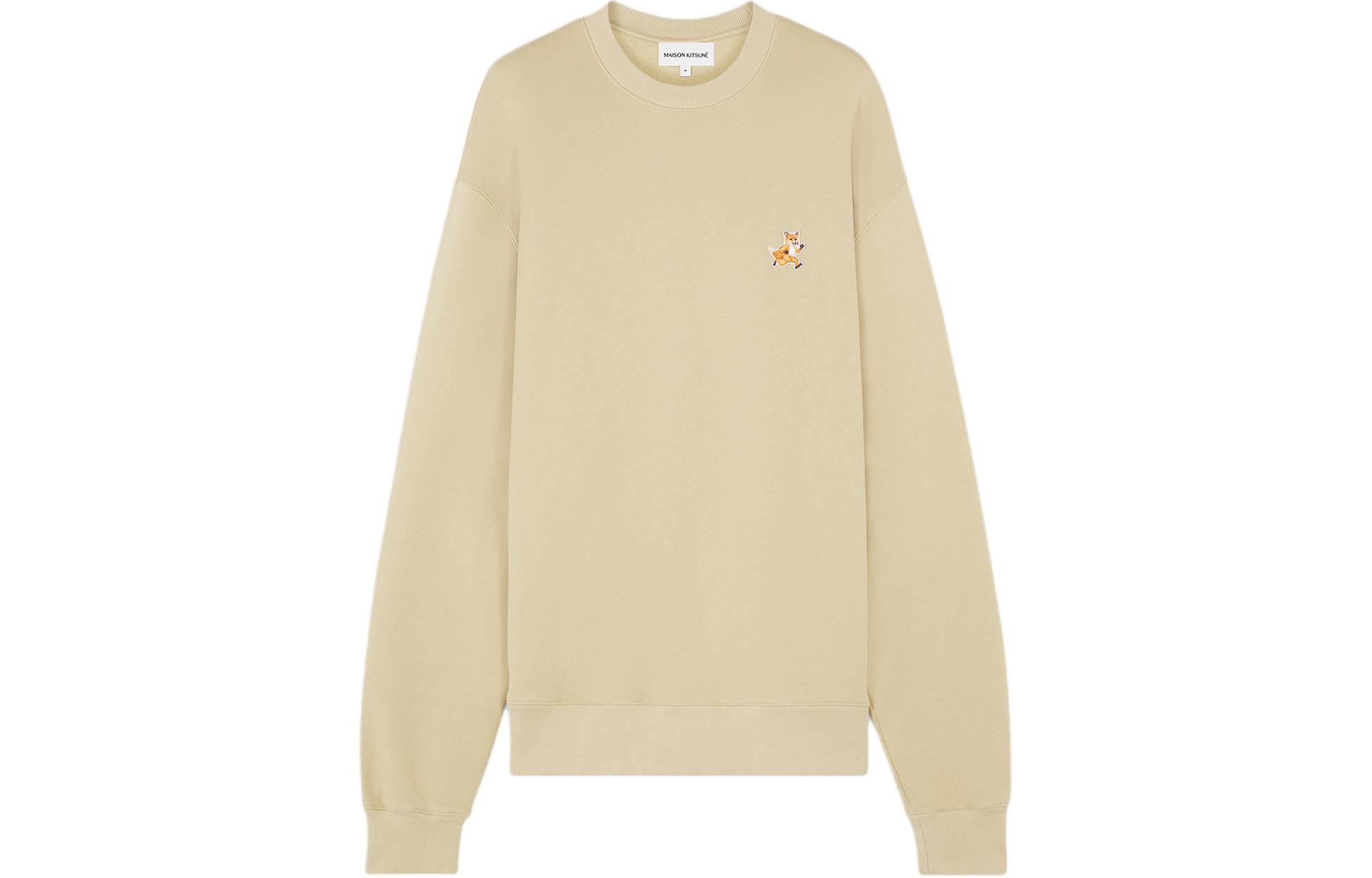Order Maison Kitsune SS24 Cozy Cotton Crewneck Pullover Sweatshirt Malt Milkshake MM00313KM0307-P239