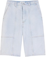 Maison Kitsune SS24 Embroidered Mid-Rise Denim Shorts Men Bleached Indigo MM01404WW5023-P404 Maison Kitsune SS24 Embroidered Mid-Rise Denim Shorts Men Bleached Indigo MM01404WW5023-P404