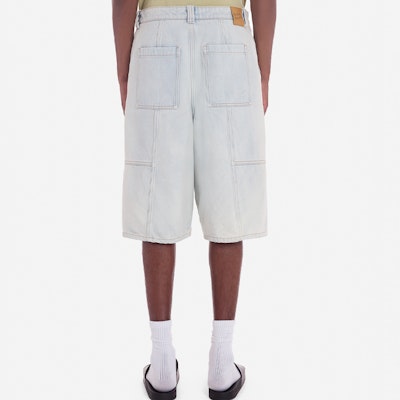 Maison Kitsune Seluar Denim Lelaki SS24 Sulaman Biru Indigo Pudar MM01404WW5023-P404 Purchase Maison Kitsune Seluar Denim Lelaki SS24 Sulaman Biru Indigo Pudar MM01404WW5023-P404