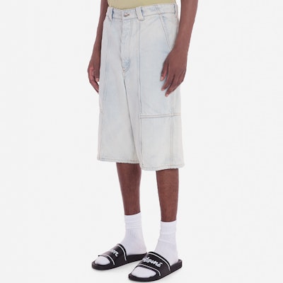 Maison Kitsune Seluar Denim Lelaki SS24 Sulaman Biru Indigo Pudar MM01404WW5023-P404 Details for Maison Kitsune Seluar Denim Lelaki SS24 Sulaman Biru Indigo Pudar MM01404WW5023-P404