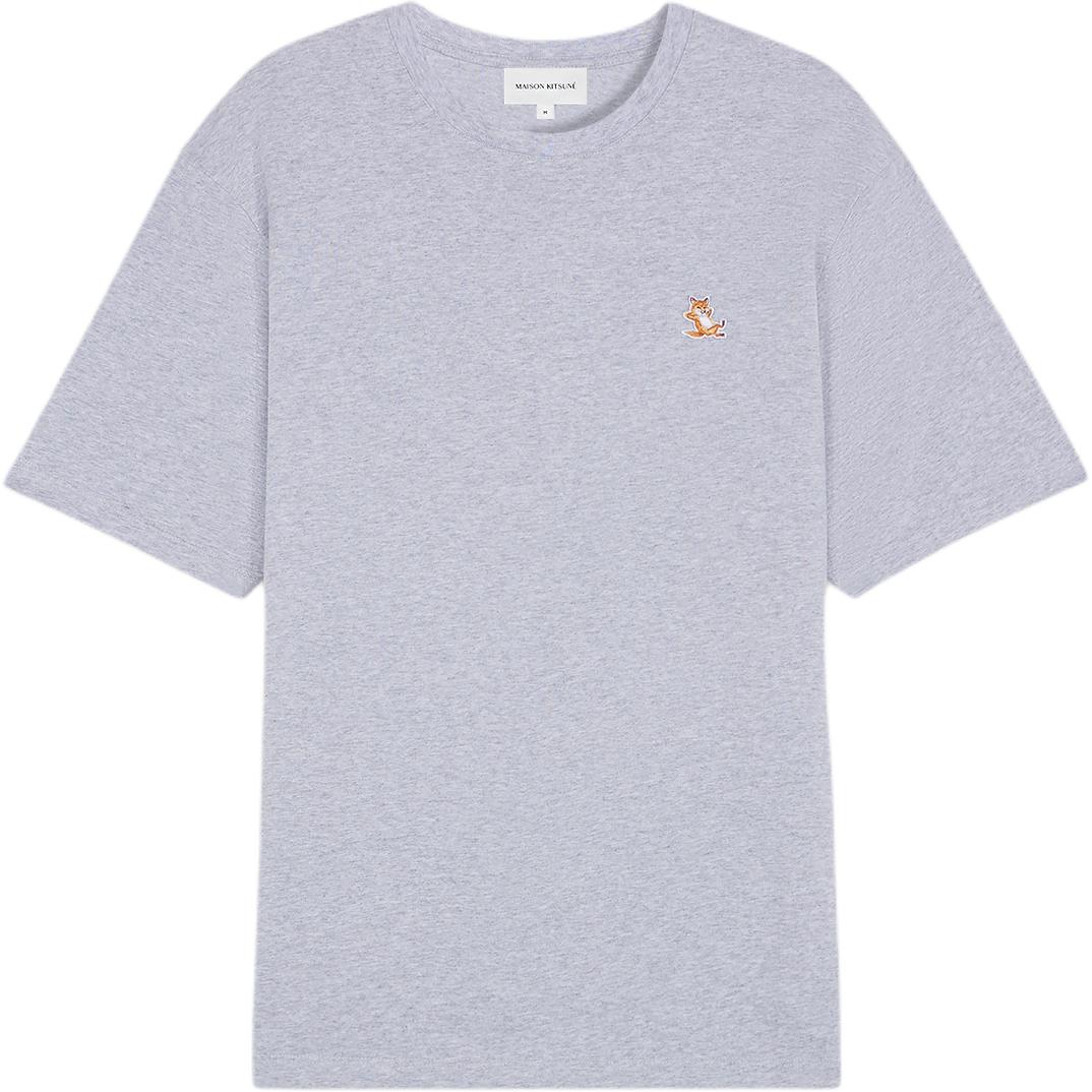 Maison Kitsune SS24 Embroidered Patch Crewneck T-Shirt Men’s Light Grey LM00110KJ0008-H120
