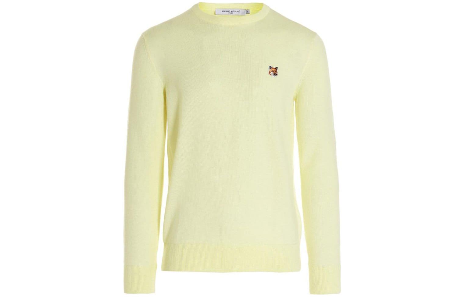 Maison Kitsune SS24 Fox Head Patch Pullover Sweatshirt Men Light Grey MM00314KM0001-H120