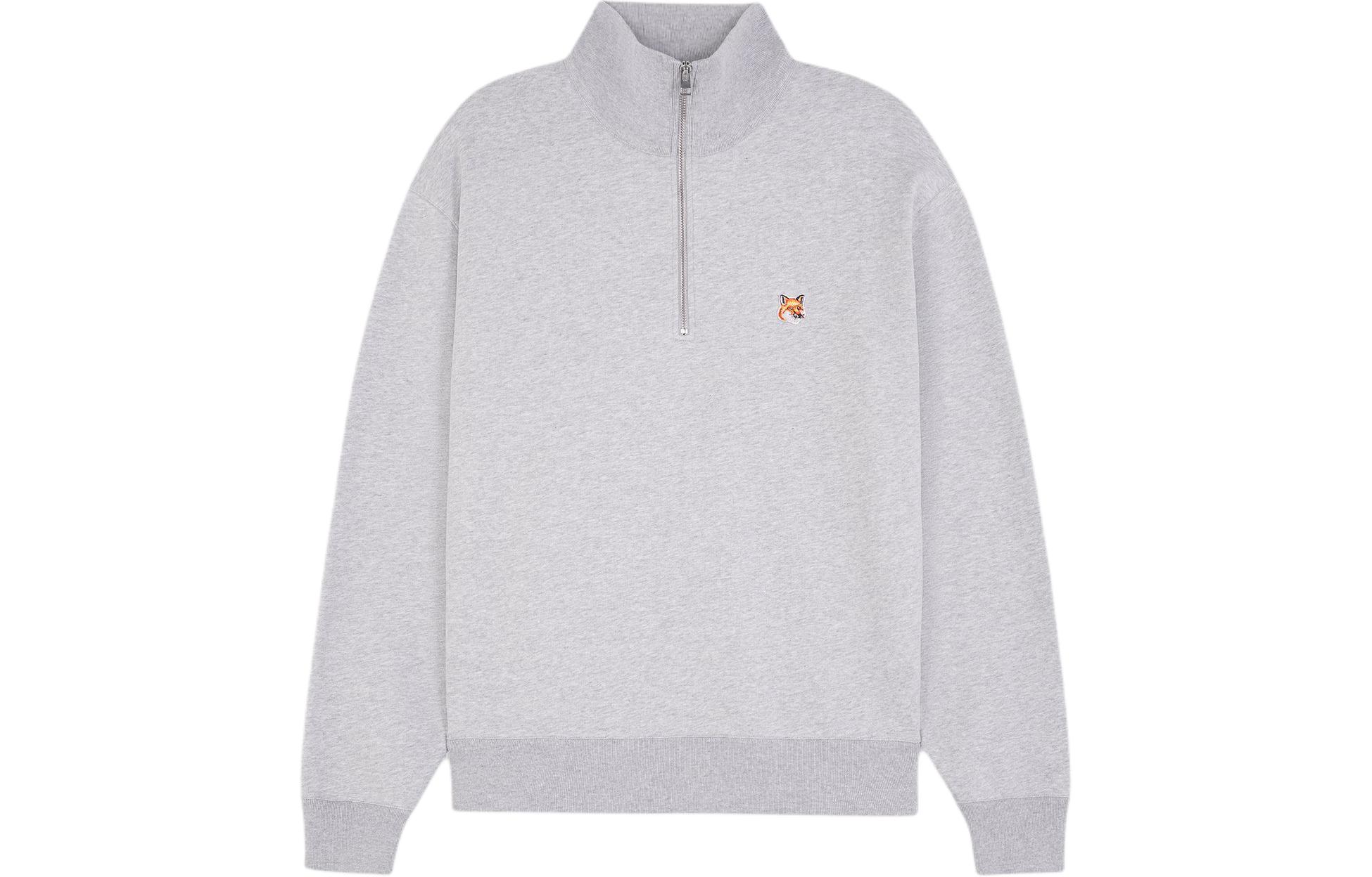 Maison Kitsune SS24 Fox Head Patch Raglan Crewneck Sweatshirt Paper White Mens MM00304KM0001-P205