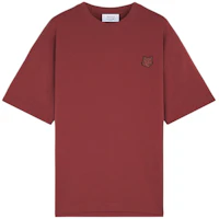 Maison Kitsune SS24 Fox Head Patch Sunset Red Crewneck T-Shirt LM00107KJ0119-P656 Maison Kitsune SS24 Fox Head Patch Sunset Red Crewneck T-Shirt LM00107KJ0119-P656