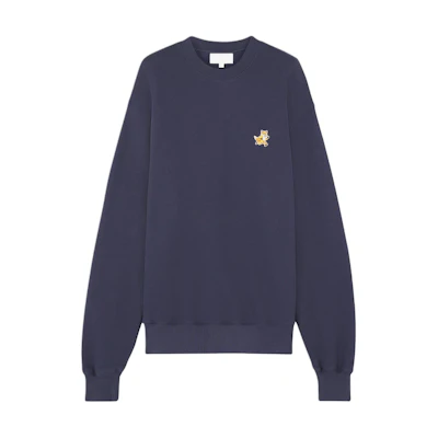 Maison Kitsune SS24 Fox Patch Cotton Crewneck Sweatshirt Canvas Beige MM00304KM0001-P357