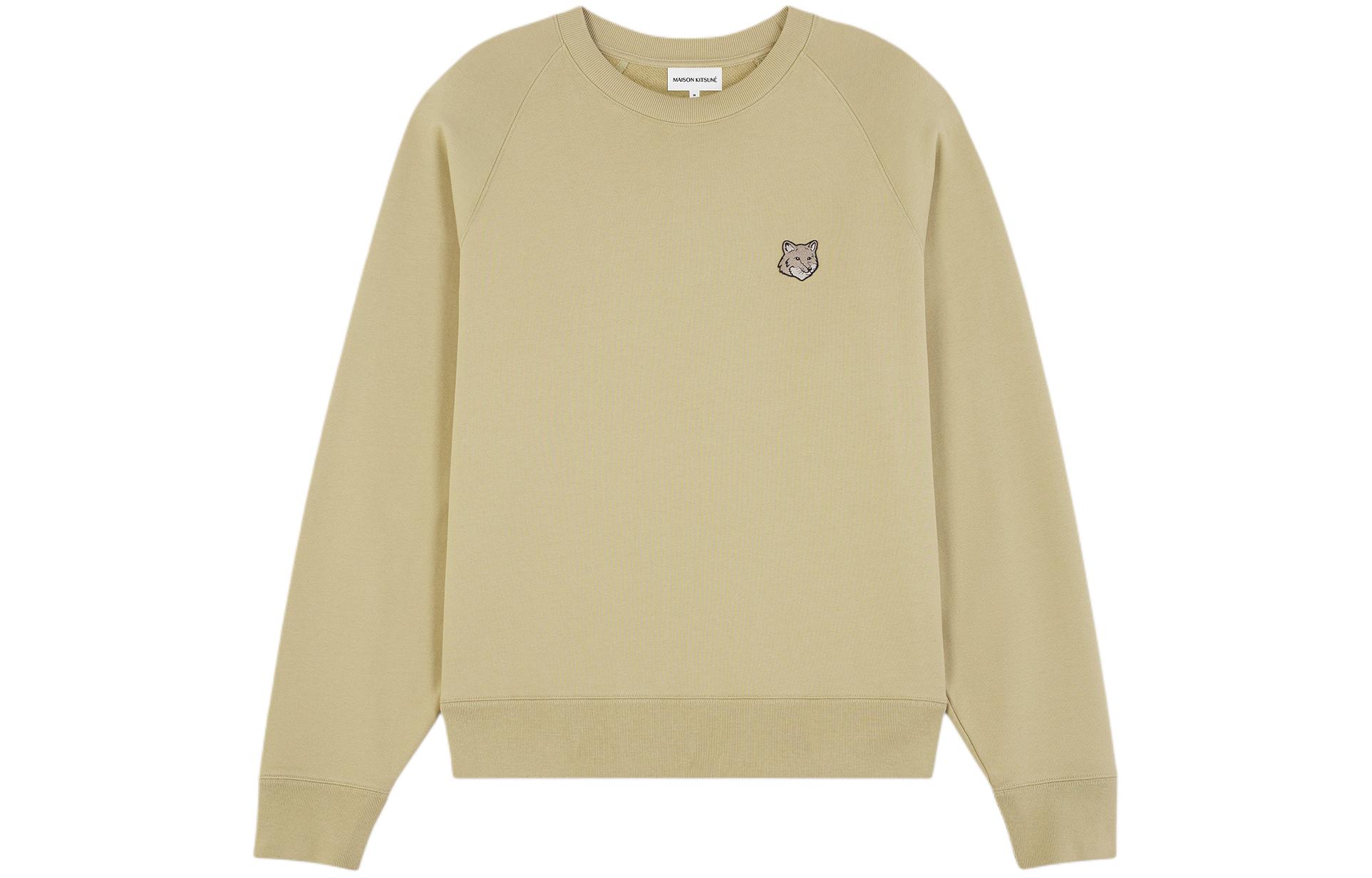 Maison Kitsune SS24 Fox Patch Crewneck Pullover Sweatshirt Grey () LW00303KM0307-MGM