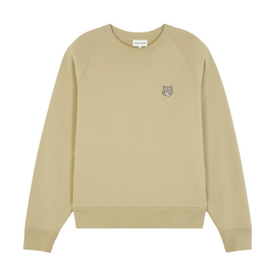Maison Kitsune SS24 Fox Patch Crewneck Pullover Sweatshirt Grey () LW00303KM0307-MGM