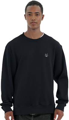 メゾンキツネ SS24 フォックスパッチ コットンクルーネックスウェットシャツ ブラック MM00316KM0307-P199 Shop メゾンキツネ SS24 フォックスパッチ コットンクルーネックスウェットシャツ ブラック MM00316KM0307-P199