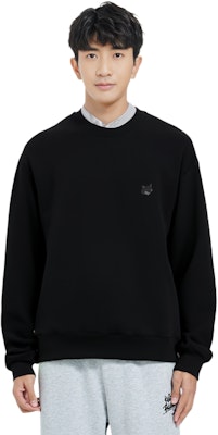 メゾンキツネ SS24 フォックスパッチ コットンクルーネックスウェットシャツ ブラック MM00316KM0307-P199 Details for メゾンキツネ SS24 フォックスパッチ コットンクルーネックスウェットシャツ ブラック MM00316KM0307-P199