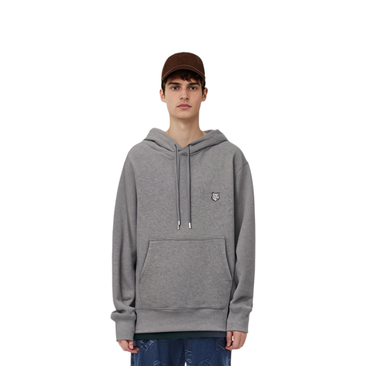 Purchase Maison Kitsune SS24 男士灰色狐狸标志连帽棉质卫衣 MM00713KM0307-H131