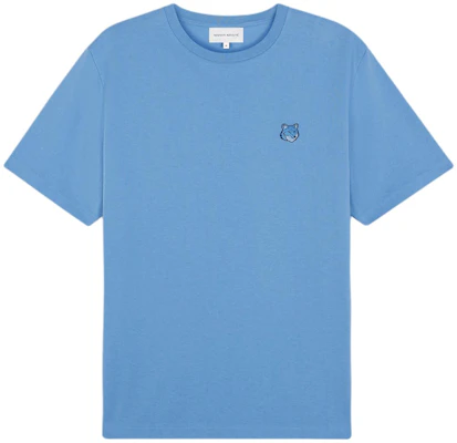Maison Kitsune SS24 Fox Patch Crewneck T-Shirt Hampton Blue Mens MM00127KJ0118-P428 Buy Maison Kitsune SS24 Fox Patch Crewneck T-Shirt Hampton Blue Mens MM00127KJ0118-P428