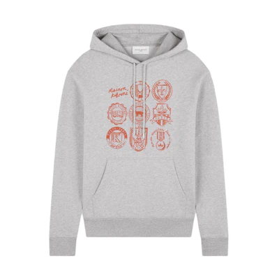 Maison Kitsune SS24 Gray Cotton Zip Hoodie with Kangaroo Pocket MM00714KM0307-H131