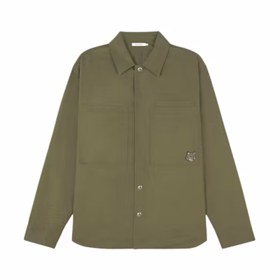 Maison Kitsune SS24 Green Logo Print Raglan Sleeve Hooded Jacket for Men MM02201WQ0070-P384