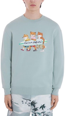 Maison Kitsune SS24 Baju Sejuk Hijau Cetakan Haiwan Lengan Panjang. MM00310KM0129-P417 Purchase Maison Kitsune SS24 Baju Sejuk Hijau Cetakan Haiwan Lengan Panjang. MM00310KM0129-P417