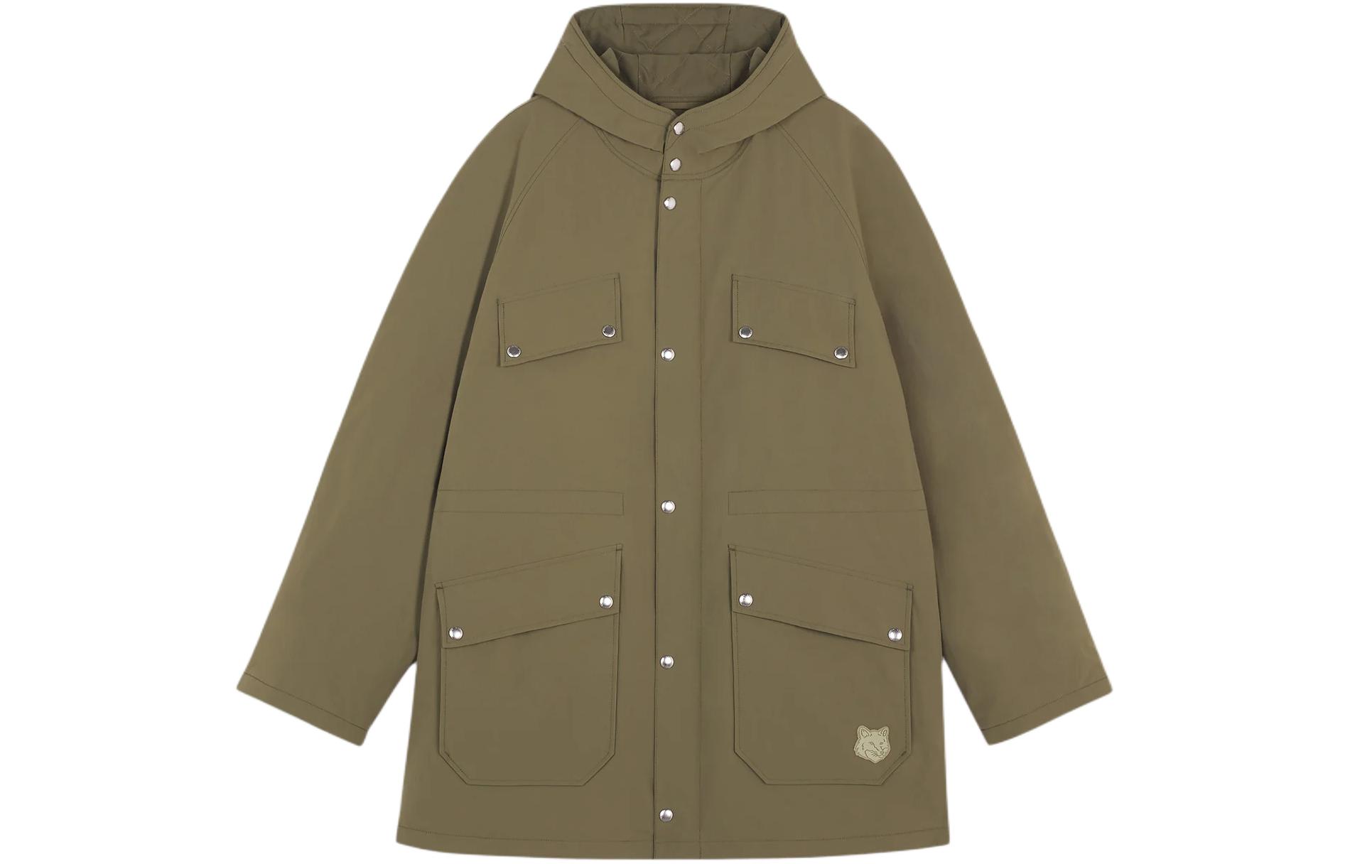 Maison Kitsune SS24 Kangaroo Pocket Logo High-Neck Sweatshirt Dusty Blue MM00305KM0321-P526