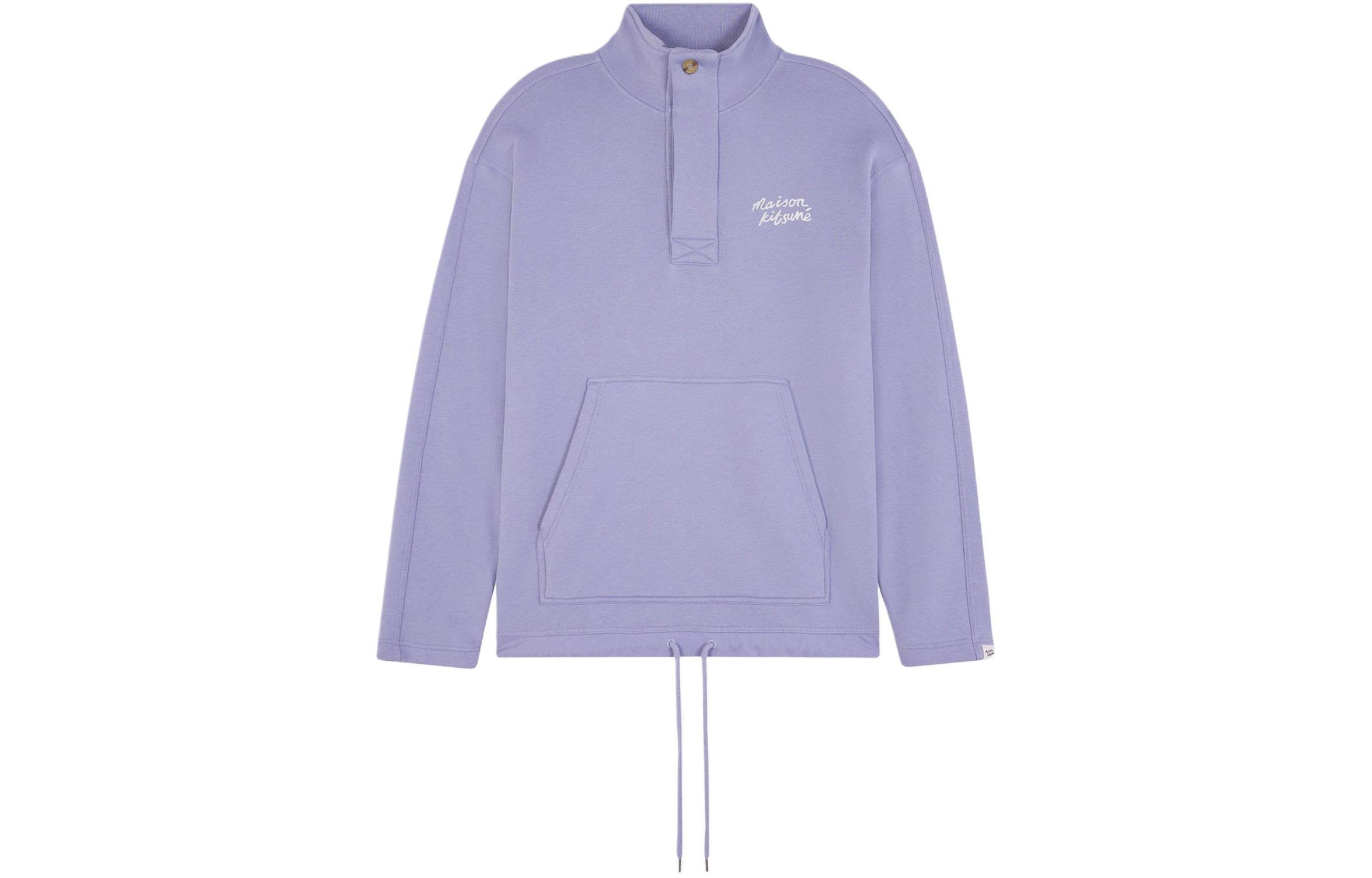 Maison Kitsune SS24 Kangaroo Pocket Pullover Hoodie Military Green Mens MM00706KM0307-P384