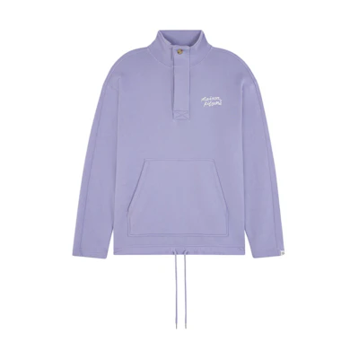Maison Kitsune SS24 Kangaroo Pocket Pullover Hoodie Military Green Mens MM00706KM0307-P384