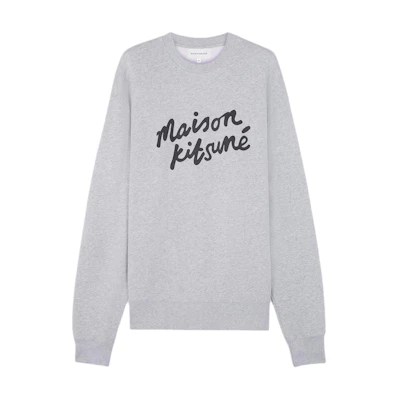 Maison Kitsune SS24 Navy Blue Logo Embroidered Raglan Sweatshirt QZ4141M02R-P479