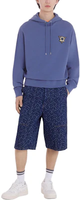 Maison Kitsune SS24 刺繡Logo抽繩連帽衫 藍色 MM00709KM0001-P433 Shop Maison Kitsune SS24 刺繡Logo抽繩連帽衫 藍色 MM00709KM0001-P433