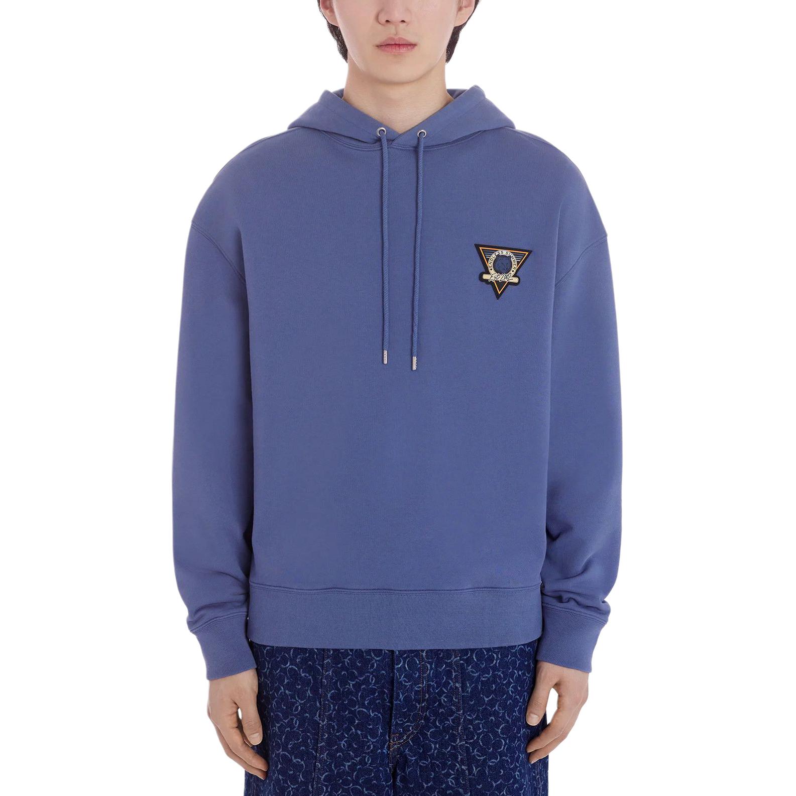 Purchase Maison Kitsune SS24 刺繡Logo抽繩連帽衫 藍色 MM00709KM0001-P433