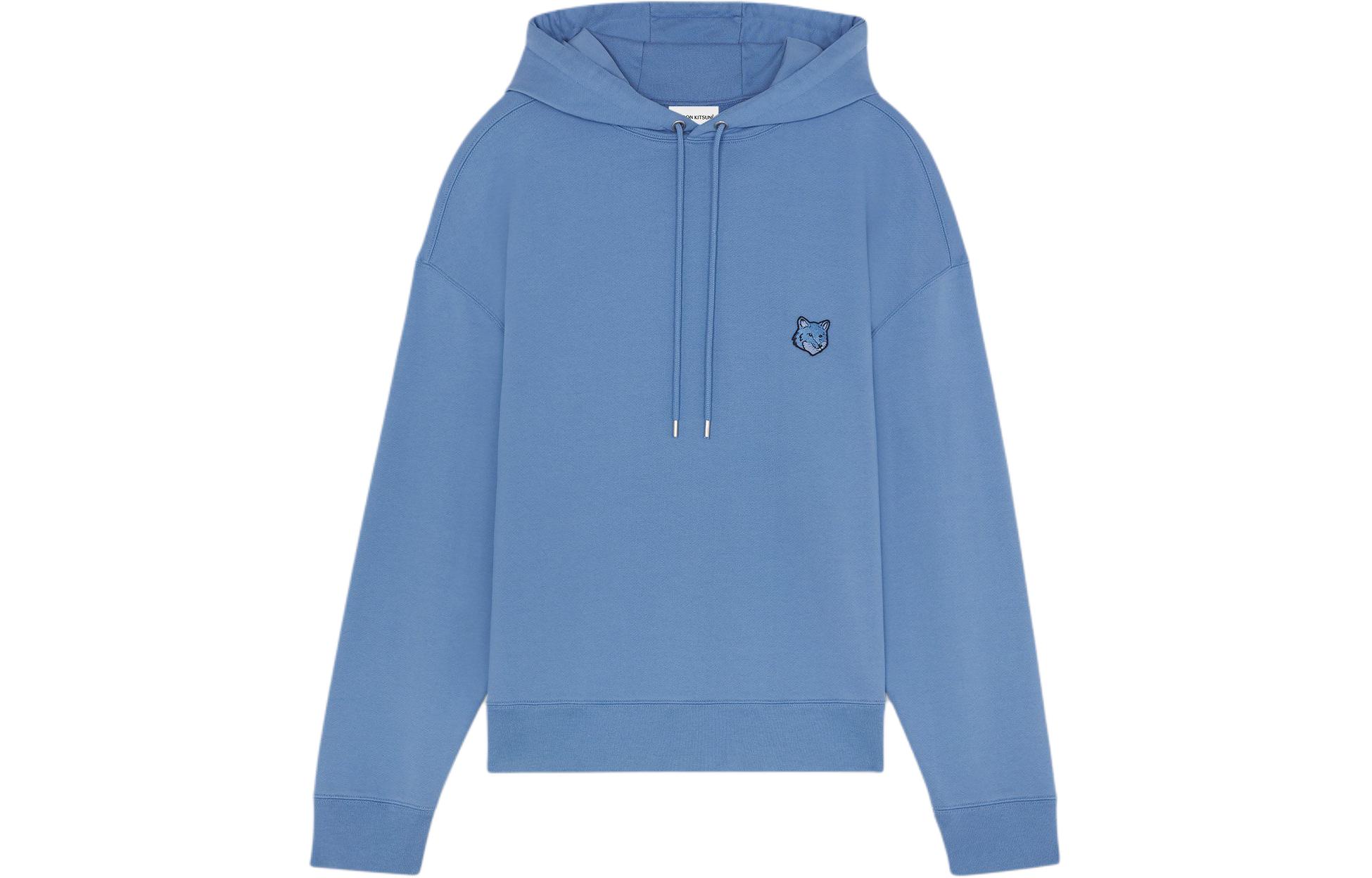 Maison Kitsune SS24 Oversized Zip Jacket with Collar in Blue MM02103WQ0068-P433