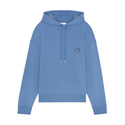 Maison Kitsune SS24 Oversized Zip Jacket with Collar in Blue MM02103WQ0068-P433