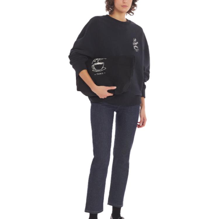 Purchase 美松狐SS24宽松版长袖中性黑色卫衣 SPCKNPMU00302-P199