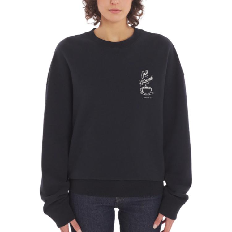 Sizing 美松狐SS24宽松版长袖中性黑色卫衣 SPCKNPMU00302-P199